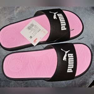 Puma Cool Cat Women's Slides Sandals Black Pink Size 8US NEW